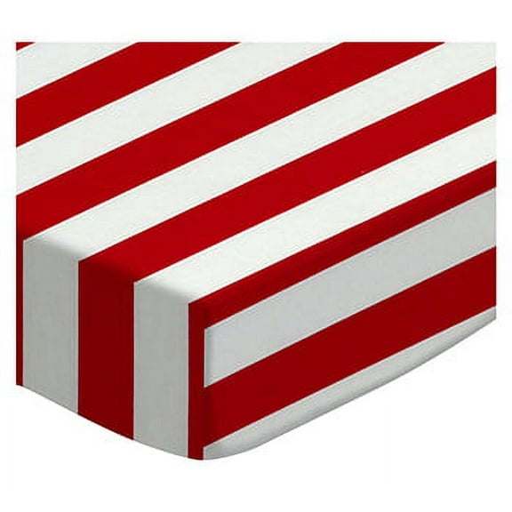 SheetWorld Fitted 100% Cotton Percale Portable Mini Crib Sheet 24 x 38, Red Stripe