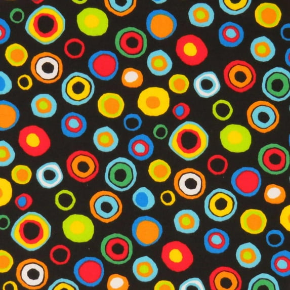 SheetWorld Fitted 100% Cotton Percale Square Play Yard Sheet Fits Joovy 38 x 38, Colored Circles Black