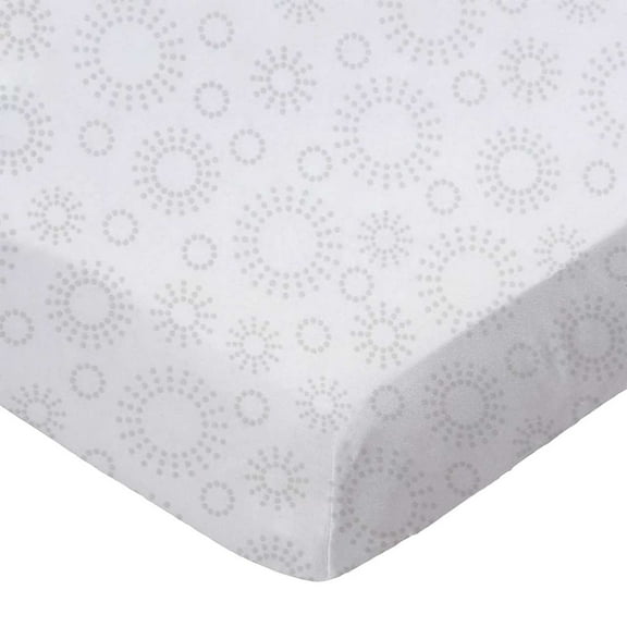 SheetWorld Fitted 100% Cotton Percale Square Play Yard Sheet Fits Joovy 38 x 38, Grey Dot Circles