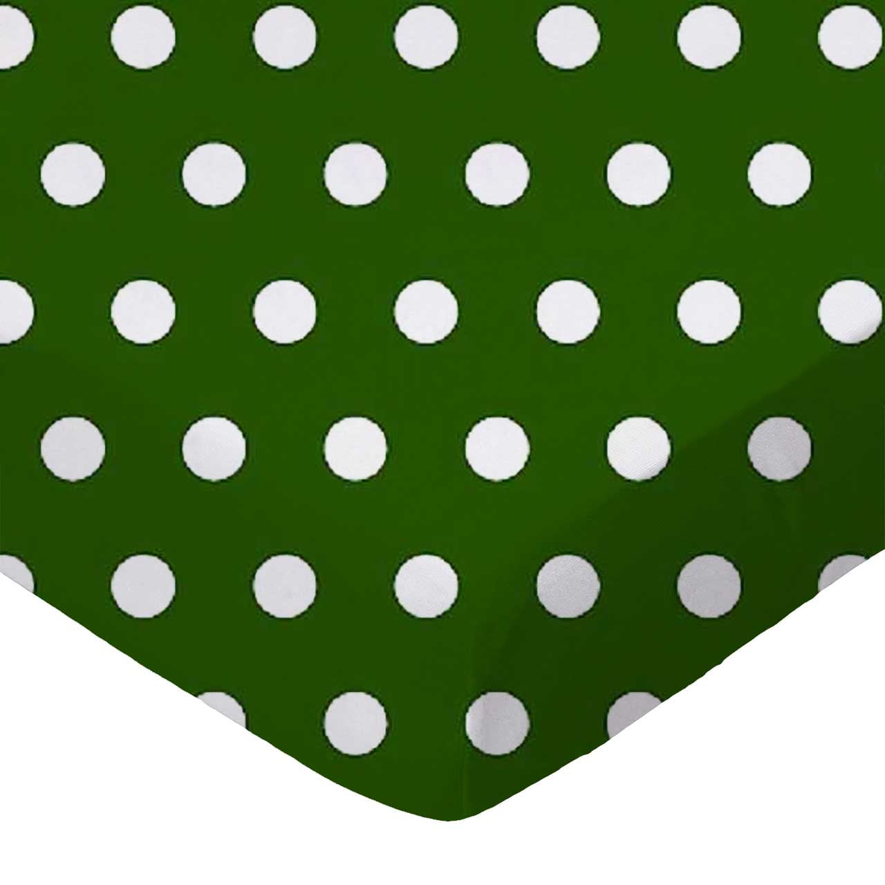 SheetWorld Fitted 100% Cotton Percale Square Play Yard Sheet Fits Joovy 38 x 38, Polka Dots Hunter Green