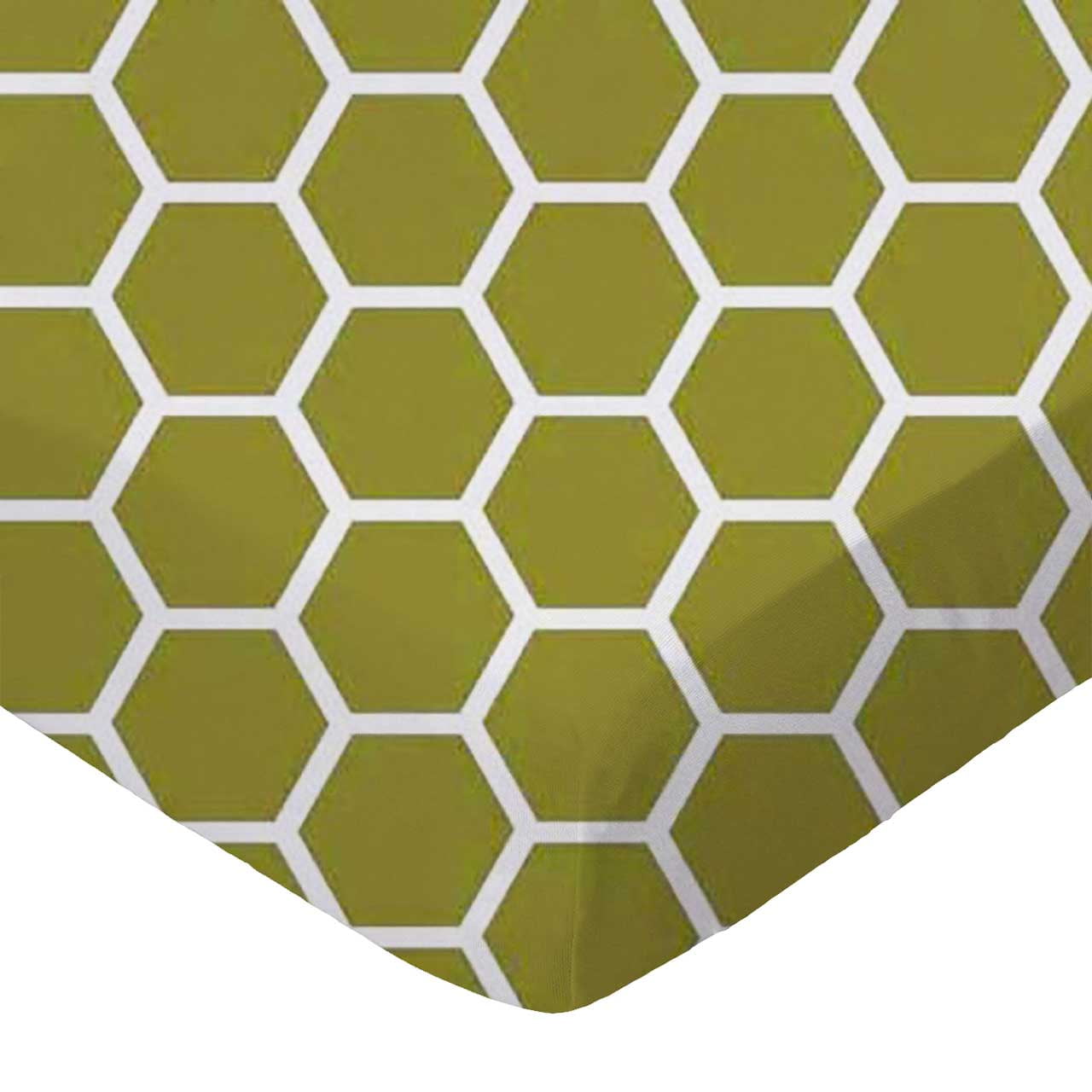 SheetWorld Fitted 100% Cotton Percale Square Play Yard Sheet Fits Joovy 38 x 38, Sage Honeycomb