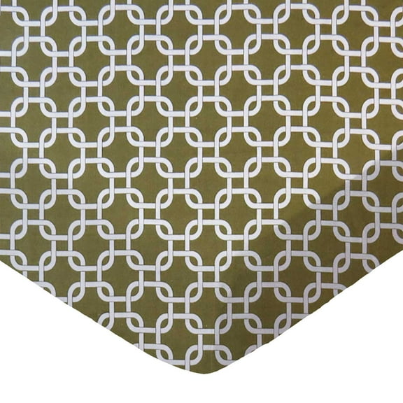 SheetWorld Fitted 100% Cotton Percale Square Play Yard Sheet Fits Joovy 38 x 38, Sage Links