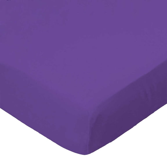 SheetWorld Fitted 100% Cotton Percale Square Play Yard Sheet Fits Joovy 38 x 38, Solid Purple Woven