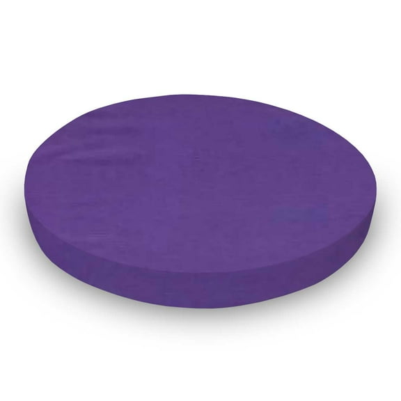 SheetWorld Fitted Percale Oval Crib Sheet, Fits Stokke Sleepi 26 x 47, Solid Purple Woven, 100% Cotton