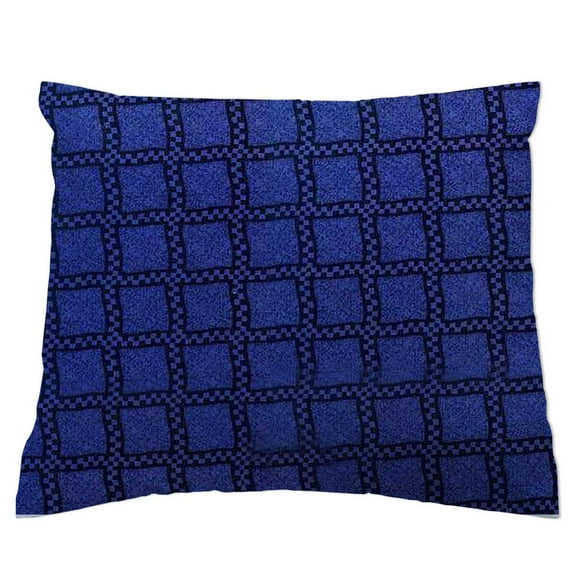 SheetWorld Twin Pillow Case, 100% Cotton Woven 20 x 26, Navy & Royal Wavy Check