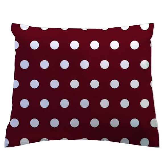 SheetWorld Twin Pillow Case, 100% Cotton Woven 20 x 26, Polka Dots Burgundy