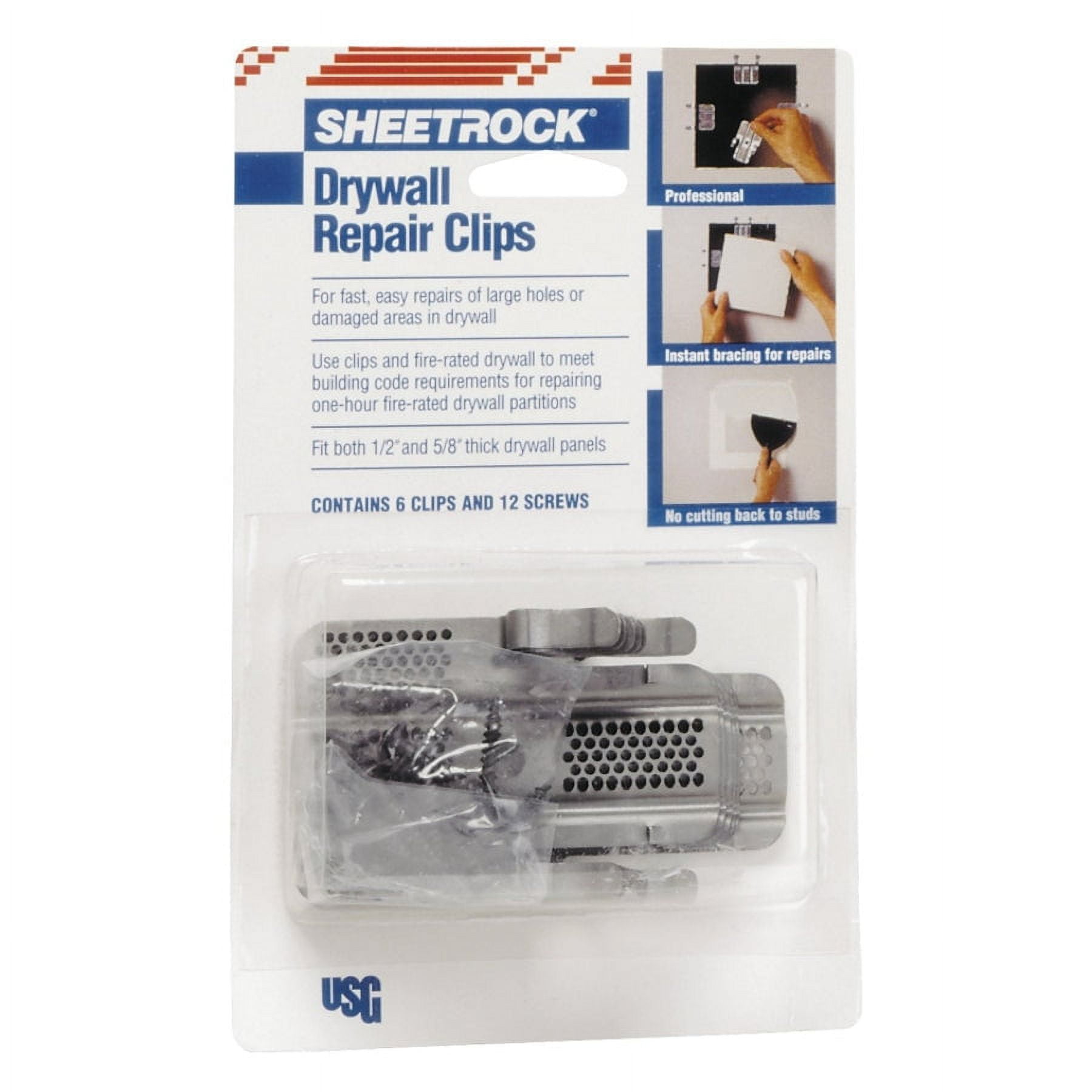 Sheetrock 00081099011351 Drywall Repair Clips for 1/2" & 5/8" Panels