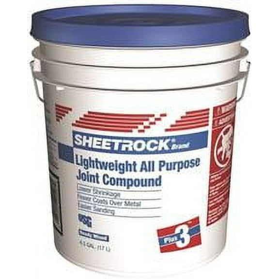 Sheetrock Plus 3 Lightweight All Purpose Wallboard Joint Compound, Ready-Mixed, 4.5 Gallon