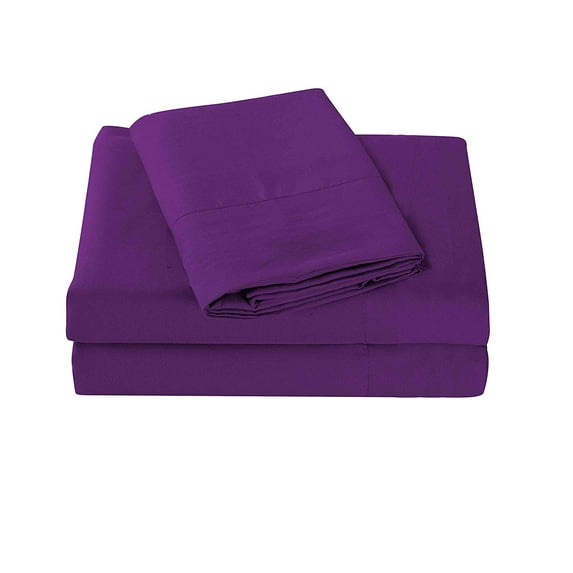 Sheets & Beyond Solid Microfiber Sheet Sets, Twin, Purple, 3-Pieces
