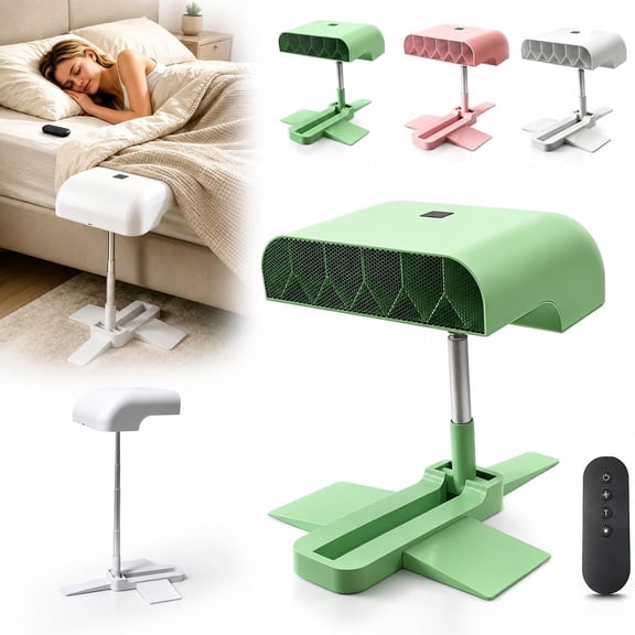 Under Sheets Cooling Fan, Mattress Cooling Fan for Hot Sleepers, Rechargeable Air System with Remote, 5 Speeds, Adjustable Height, Quiet Under Blanket Airflow for Low and Standard Beds (Green)