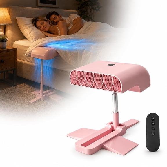 Under Sheets Cooling Fan – Rechargeable Cordless Bed Cooling Fan with Remote Control, Height Adjustable, Quiet & Portable for Hot Sleepers – Night Sweat Relief