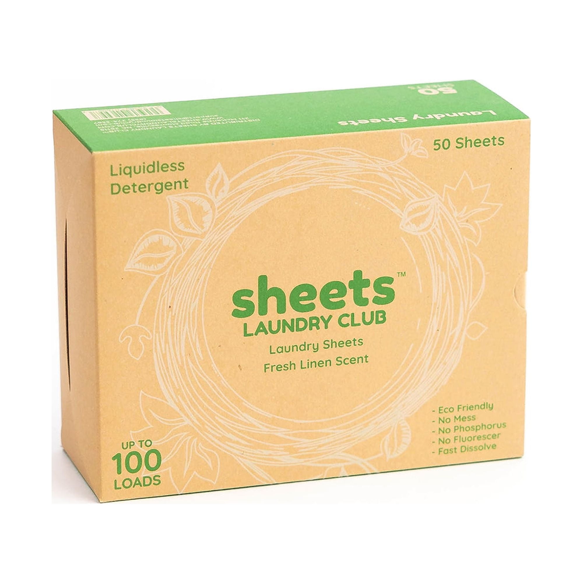 Earth Breeze Laundry Detergent Sheets - Fresh Scent - No Plastic Jug (60  Loads) 30 Sheets, Liquidless Technology
