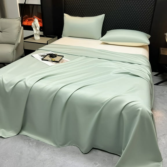Sheets Luxurious Silk Bedding, Not Wrinkle, is Proof to Stains and Fading,Soft, Cooling and Breathable,Solid Color Ease Friendly Washable