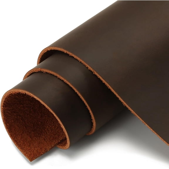 Sheets for Crafts Full Grain Leather Tooling Leather Square 2mm Thick Cowhide Leather for Crafting Tooling Sewing, Brown, 8"x12"