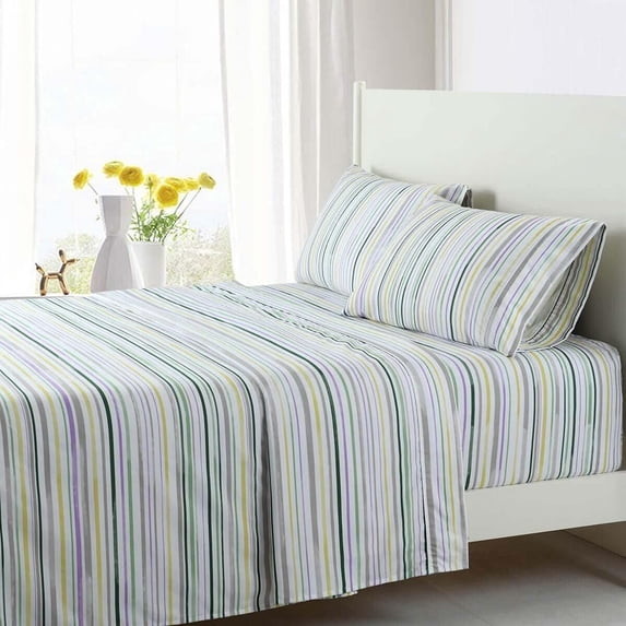 Sheetsnthigs 110gsm Microfiber Bed Sheets (Twin XL Size, Concept Print) 3pc Soft and Wrinkle Resistant Sheets Set with 15" Deep Pockets