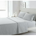 thumbnail image 1 of Sheetsnthigs 110gsm Microfiber Sheets for Adjustable Beds (Top Split King Size, Chevron Print) 4pc Soft and Wrinkle Resistant Sheets Set with 15" Deep Pockets, 1 of 3