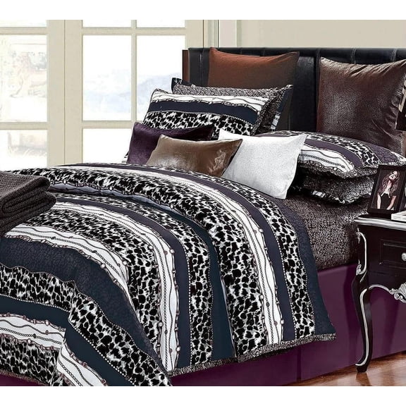 Sheetsnthings 100% Cotton Duvet Cover Set (Queen Size) Passionate 7pc Soft Bedding Set