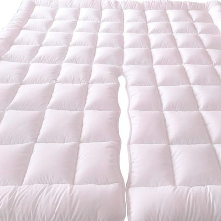 Sheetsnthings 2 Inch Plush 100 Percent Microfiber Top Split King Down Alternative Mattress Pad/Topper