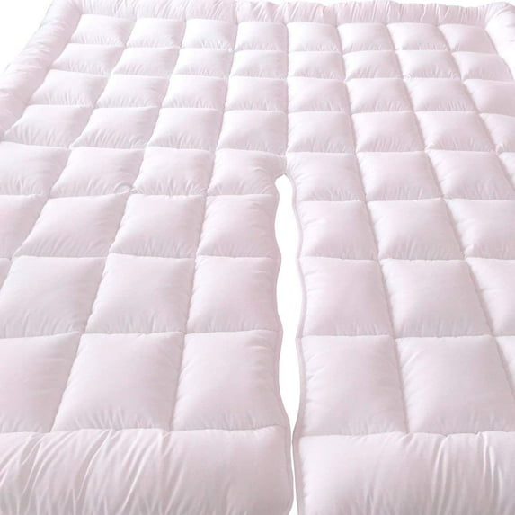 Sheetsnthings 2 Inch Plush 100 Percent Microfiber Top Split King Down Alternative Mattress Pad/Topper
