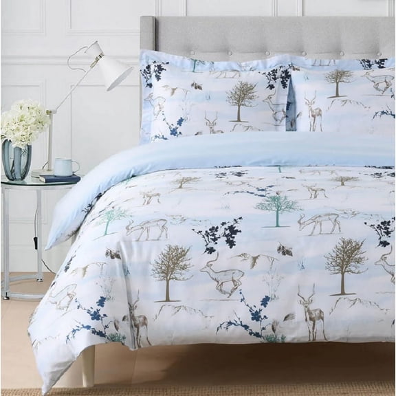 Sheetsnthings 2pc 100% Cotton Duvet Cover Set (Twin/Twin XL) Alpine Fawn Comforter Cover with Pillow Sham