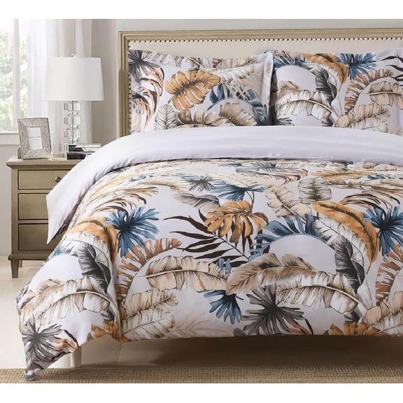 Sheetsnthings 2pc 100% Cotton Duvet Cover Set (Twin/Twin XL) Oasis Comforter Cover with Pillow Sham