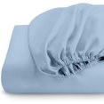 thumbnail image 1 of Sheetsnthings 650 Thread Count, Cotton Blend Top Split King Fitted Sheet Only for Adjustable Beds, Blue, Half Split Bottom Sheet Sold Separately, 1 of 4