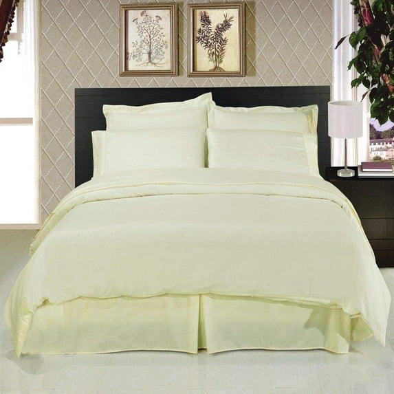 Sheetsnthings 8PC Bed in a Bag Bedding Set Solid Ivory 100% Microfiber, Full Size