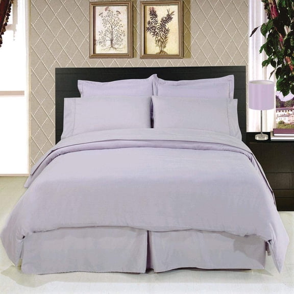 Sheetsnthings 8PC Bed in a Bag Bedding Set Solid Lilac 100% Microfiber, King Size