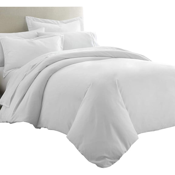 Sheetsnthings 8pc Bed in a Bag Set: California King Size, Viscose from Bamboo, Solid White (Sheet Set & Duvet Cover Set) + White Down Alternative Comforter