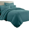 thumbnail image 1 of Sheetsnthings 8pc Bed in a Bag Set: King Size, Viscose from Bamboo, Solid Teal (Sheet Set & Duvet Cover Set) + White Down Alternative Comforter, 1 of 2