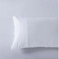 thumbnail image 1 of Sheetsnthings Belgian Flax Linen and Cotton Blend Pillow Cases, Pre-Washed Linen Cotton, Breathable Percale Weave 150 GSM, 2pc Pillowcase Set (King Size, White), 1 of 3