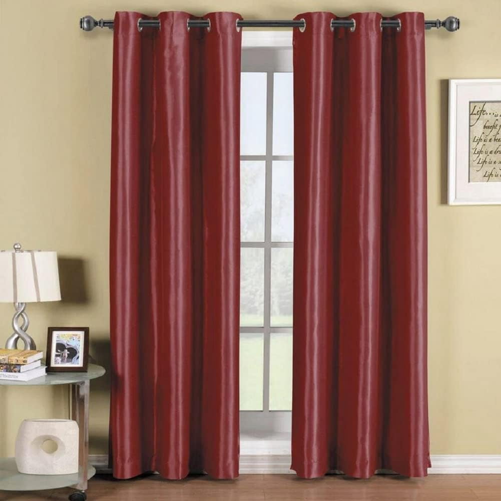 Sheetsnthings Blackout Curtain 42 x 108 Inch, Burgundy Single Panel/Thermal Insulated Room Darkening Bedroom Curtain