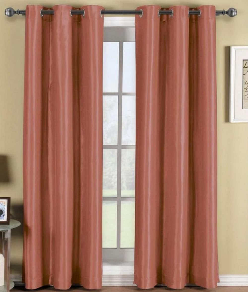 Sheetsnthings Blackout Curtain 42 x 63 Inch, Coral Single Panel/Thermal Insulated Room Darkening Bedroom Curtain