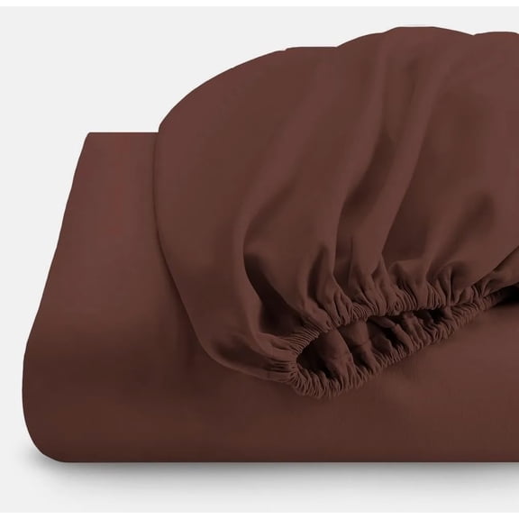 Sheetsnthings Brushed Microfiber Fitted Sheet Only (Queen Size, Solid Chocolate) Wrinkle Resistant and Soft Bed Sheet