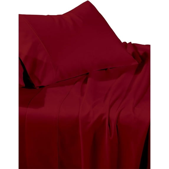 Sheetsnthings Brushed Microfiber Flat Sheet Only (King Size, Solid Burgundy) with 2 Matching Pillowcases as Bonus
