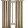 thumbnail image 1 of Sheetsnthings Diamond 54-Inch Wide x 63-Inch Long Panel, Set of 2 Jacquard Thermal Insulated Blackout Curtains, Taupe, 1 of 4