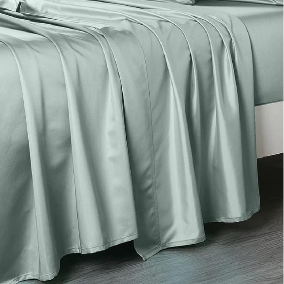 Sheetsnthings Flat Sheet Only (Oversized) 608 Thread Count Pure Cotton Luxurious Bed Linens (120 Inches x 112 Inches) Solid Sea