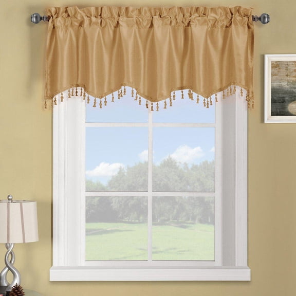 Sheetsnthings Gold One Straight Valance Measures 70 inch Wide by 17 inch Drop(Length), 100% Polyester