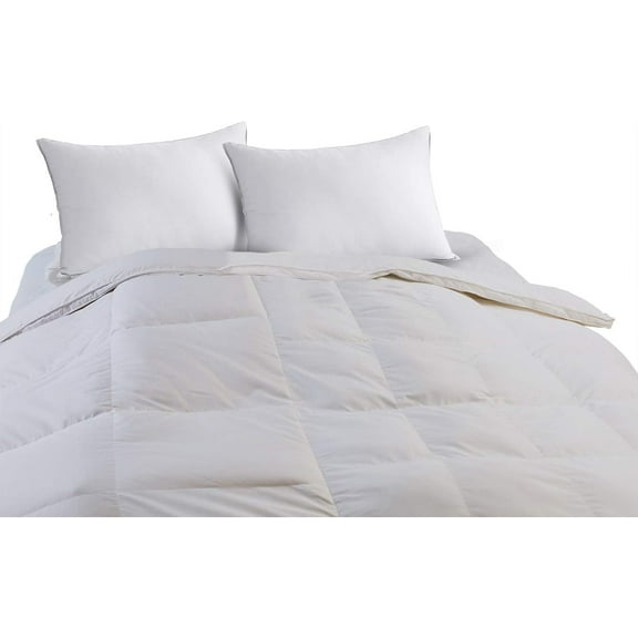 Sheetsnthings Goose Down and Down Alternative Bifold Comforter, Him and Her Individualized Warmth (King-California 106x90) 400TC-Pure Cotton Cover, Solid Pattern Duvet Insert