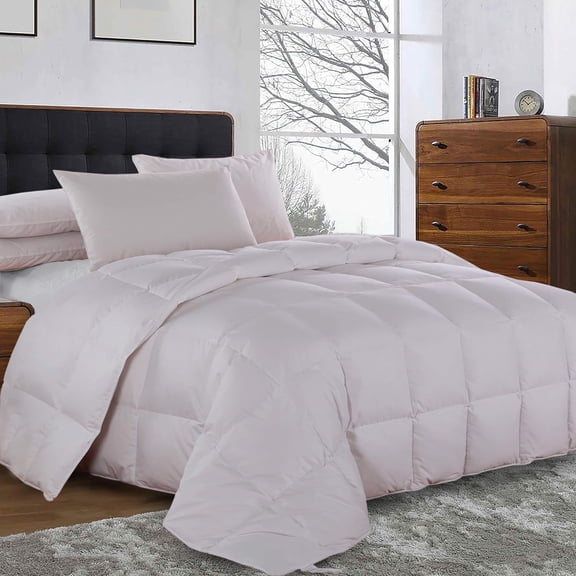 Sheetsnthings Goose Down Comforter Medium Weight/Warmth (Full-Queen) 100% Cotton Shell, Solid Pattern, Standard Goose Down Fill, All Seasons Duvet Insert