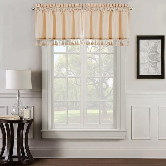 Sheetsnthings Heavyweight Velvet Straight Valance, Off White (52x19) Single Rod Pocket Window Valance