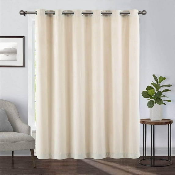 Sheetsnthings Heavyweight Wide Grommet Top Velvet Single Curtain (84"W x 84"L) Off-White