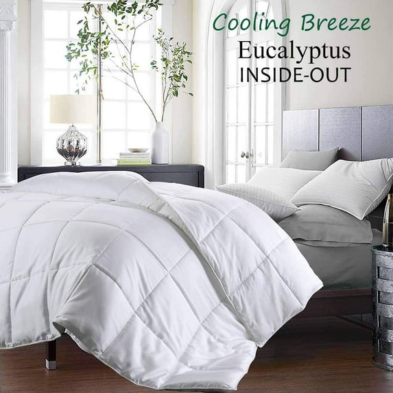 Sheetsnthings Inside-Out 100% Eucalyptus Tencel Lyocell Heavyweight Duvet Insert, 76 Ounces of Fill, King-California King Size Cooling Breeze Breathable Heavy Comforter