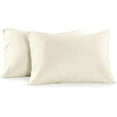thumbnail image 1 of Sheetsnthings Made in USA- Low Profile Cotton Sateen Pillowcases Set (Standard Size, Ivory) 2pc Pillow Cases, 1 of 1