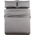 thumbnail image 1 of Sheetsnthings Made in USA- Luxurious RV Bed Sheet Set (RV King, Grey) Soft Cotton Sateen 608 Thread Count Camper Sheets, 1 of 2