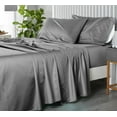 thumbnail image 1 of Sheetsnthings Made in USA- Pure Cotton Sheet Set- Extra Deep Pockets (22-Inches) 608 Thread Count, King Size Bed Sheets, Grey, 1 of 3