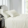 thumbnail image 1 of Sheetsnthings Made in USA- Pure Cotton Sheet Set- Extra Deep Pockets (22-Inches) 608 Thread Count, Queen Size Bed Sheets, Striped Ivory, 1 of 1