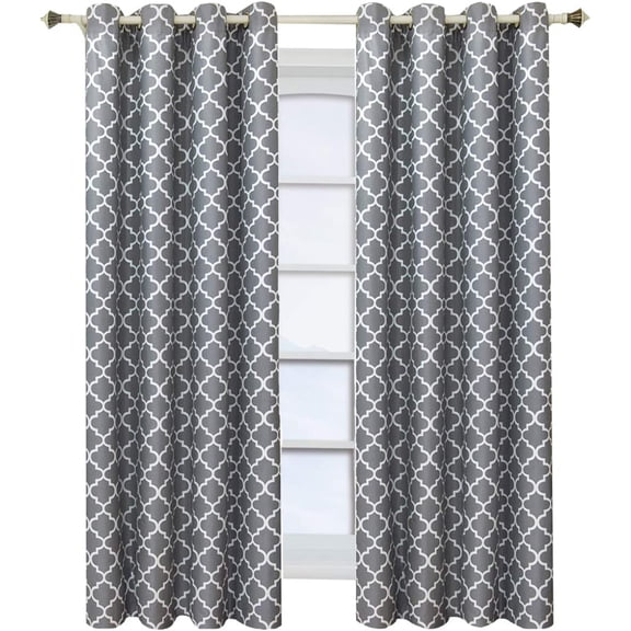 Sheetsnthings Meridian, 52-Inch Wide x 84-Inch Long, Set of 2, Thermal Insulated Room Darkening Curtains, Grey