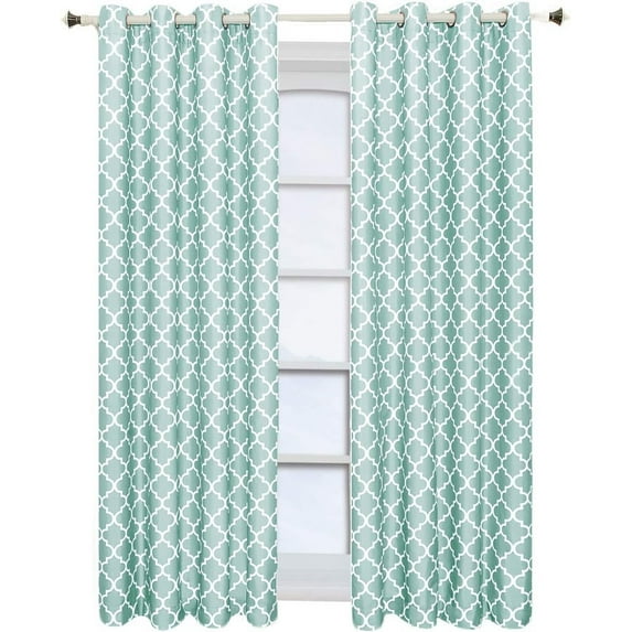 Sheetsnthings Meridian, 52-Inch Wide x 96-Inch Long, Set of 2, Thermal Insulated Room Darkening Curtains, Teal Blue