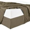 thumbnail image 1 of Sheetsnthings Microfiber Bed Skirts (14 inch drop) -Twin Size, Solid Taupe- Pleated Tailored Bedskirts with Split Corners, 1 of 1